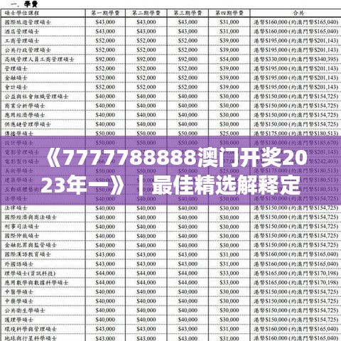 《7777788888澳门开奖2023年一》｜最佳精选解释定义