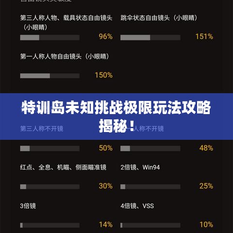 特训岛未知挑战极限玩法攻略揭秘！
