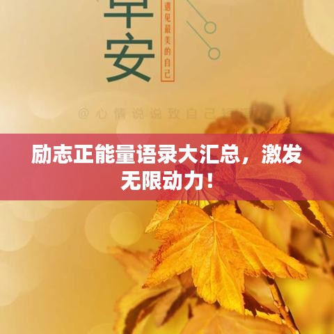 励志正能量语录大汇总，激发无限动力！