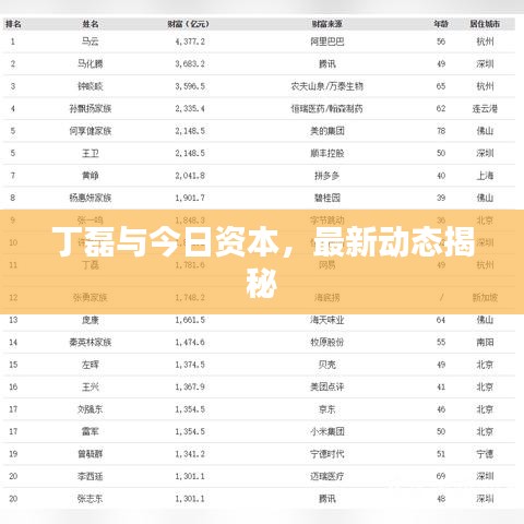 丁磊与今日资本，最新动态揭秘